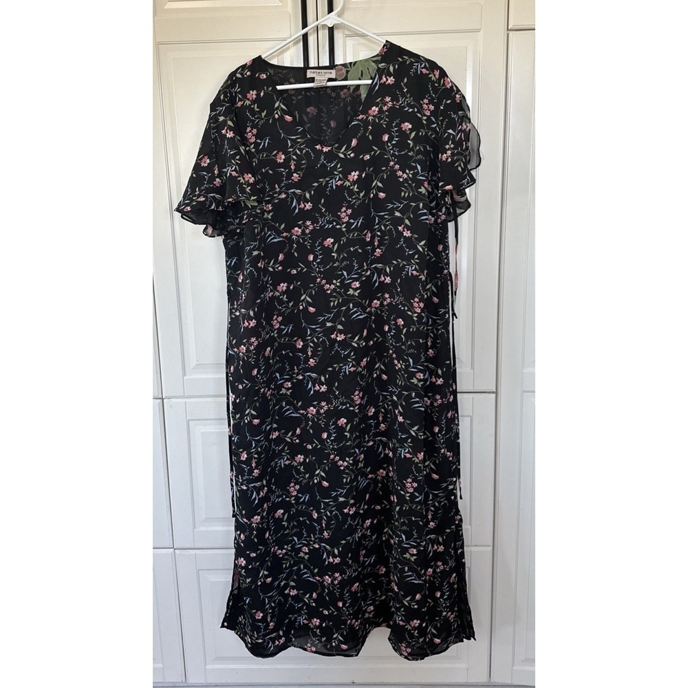 Notations Florals Women's Dress Short Sleeves Size 1X